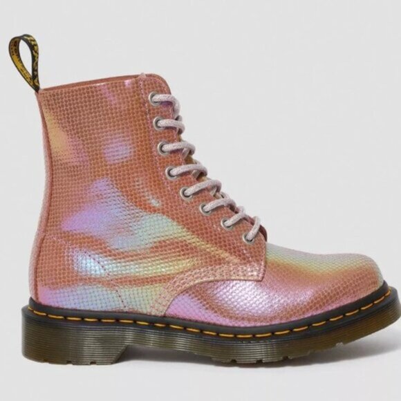 Dr Martens Pascal Iridescent Leather Mermaid Metallic Combat Hiking 7 Boots 1460 - Picture 8 of 16